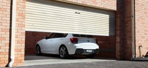Garage roller door partially open